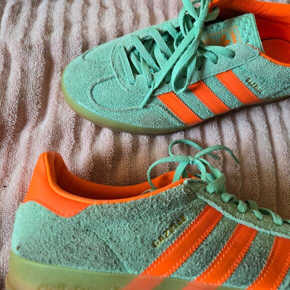 Adidas Gazelle Indoor Pulse Mint/Orange 8UK, 42, 9.5 US mens, 11 womens - Picture 4 of 5